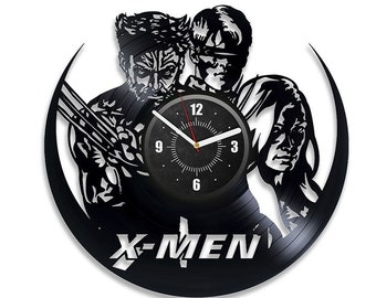 X-Men Vinyl Record Silent Wall Clock Marvels Gifts For Kids Wolverine Wall Art Creative Boys Room Decor Wedding Gift For House Comics Books
