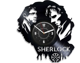 Holmes And Watson Vinyl Schallplatte Moderne Wanduhr Sherlock Holmes Deko Deko Geschenke Film Wandkunst Jahrestag Geschenk für Freundin
