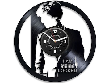 Sherlock Holmes Vinyl Record Wall Clock Detective Decor Original Wall Art For Dorm Room Movie Lover Gift Ideas Xmas Gift For Her