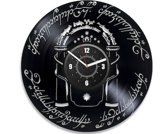 Deur van Durin Vinylplaat Klok Fantasy Wall Art Woonkamer Decor Esthetisch Elfs Muurdecoratie Verjaardagscadeaus voor echtgenoot