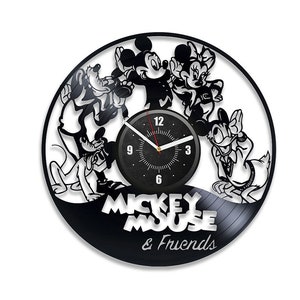 Mickey Mouse And Friends Vinyl Record Wall Clock Cartoon Gift Mickey Mouse Decor For Home Girls Room Wall Art Christmas Gift For Kids