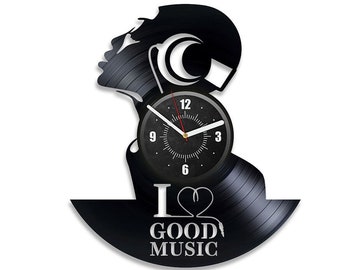 I Love Music Vinyl Record Black Wall Clock Music Home Decor Music Lover Gift For Her Music Artwork Birthday Gift For Best Friend