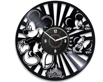 Mickey Mouse Vinyl Record Cartoon Wall Clock Disneyland Characters Nursery Wall Decor For Boy Mickey Mouse Wall Art Christmas Gift For Kids