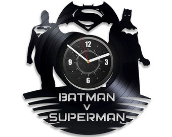 DC Comics Heroes Vinyl Record Silent Wall Clock DC Superheroes Comics Books Art Decor For Boys Bedroom Housewarming Gift For Him DC Universe