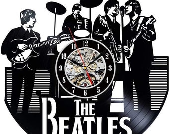 Beatles Vinyl Record Wall Clock Music Room Decor Unusual Decor For Office Birthday Gift For Her I Saw Her Standing There Taxman This Boy