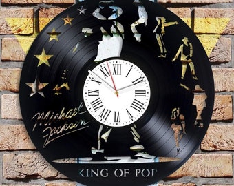 King of Pop Vinyl Record Clock, Michael Jackson Wall Art, Music Artist Gift, Modern Apartment Decor, Bedroom Decoration, Gifts For Boyfriend