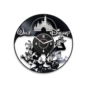 Lindo reloj de pared con diseño de Mickey Mouse y sus amigos, con diseño de Disneyworld Art Girl, decoración de pared para guardería, regalo de dibujos animados, regalo de Navidad para niños