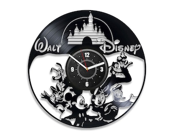 Mickey Mouse And Friends Vinyl Record Cute Wall Clock Disneyworld Art Girl Nursery Wall Decor Cartoon Gift Christmas Gift For Children