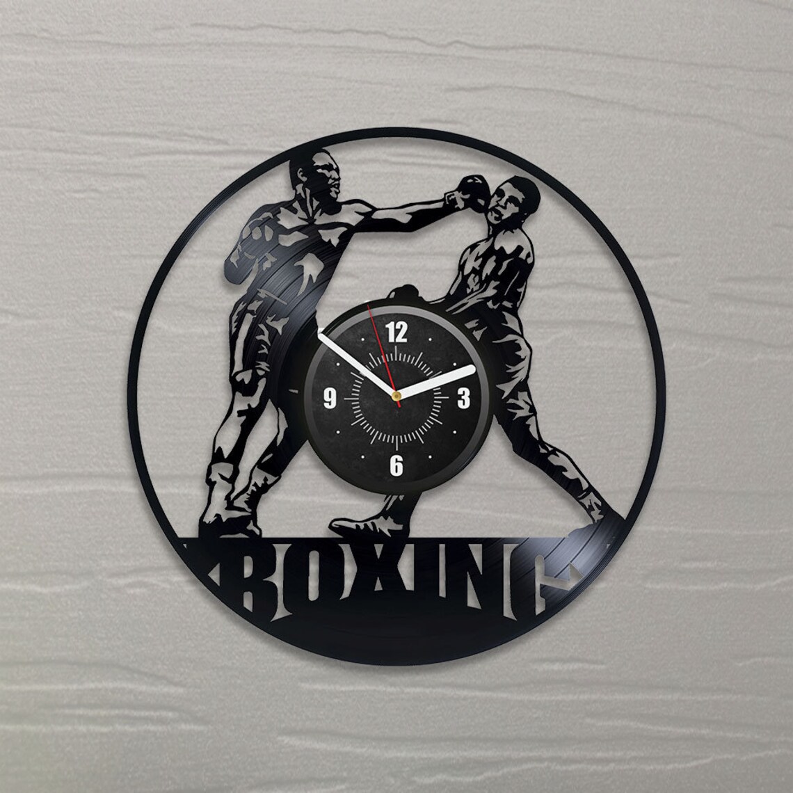 Boxing Vinyl Record Large Wall Clock Gym Decor for Home Gym Boxing Wall ...