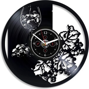 Uva Orologio da disco in vinile Decorazioni da parete per vino Decorazioni uniche per cucina Nuova casa Regalo per lei Decorazioni per bar Cantina Regali