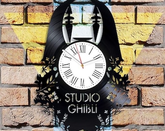 Ghibli Studio Kaonashi Vinyl Record Clock, No Face, Anime Decorations, Kawaii Wall Art, Japanese Home Decor, Gift For Girlfriend Birthday