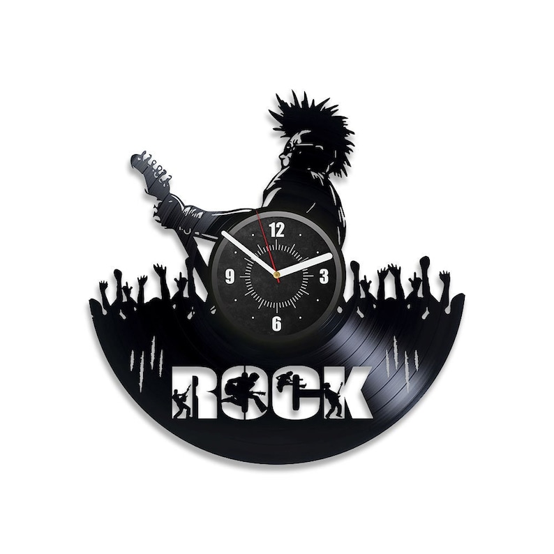 Punk Rock Vinyl Record Laser Cut Wall Clock Punk Rock Wall Art Etsy