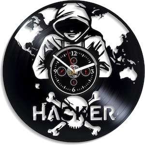 Hacker Vinyl Record Clock Programming Gift Creative Decor For Office New Home Gifts For Friend Hacker Decor Gift For Programmer