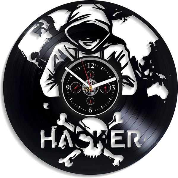 Hacker Vinyl Record Clock Programming Gift Creative Decor For Office New Home Gifts For Friend Hacker Decor Gift For Programmer