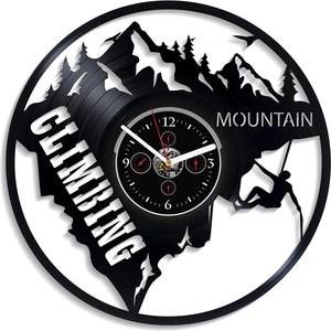 Horloge murale en vinyle d'escalade, décor sportif, grotte pour homme, Art inhabituel pour la maison, cadeau d'amoureux de la montagne, nouvelles idées de cadeaux pour la maison, cadeau de Sport