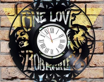 Bob Marley Vinyl Record Wall Clock, One Love Decor, Unique Gift For Boyfriend, Reggae Art, Living Room Decoration, Music Lover Gifts