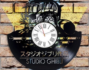 Ghibli Studio Catbus Vinyl Record Clock, Birthday Gift For Daughter, Anime Decorations, Nursery Wall Art, Kids Bedroom Decor For Girls