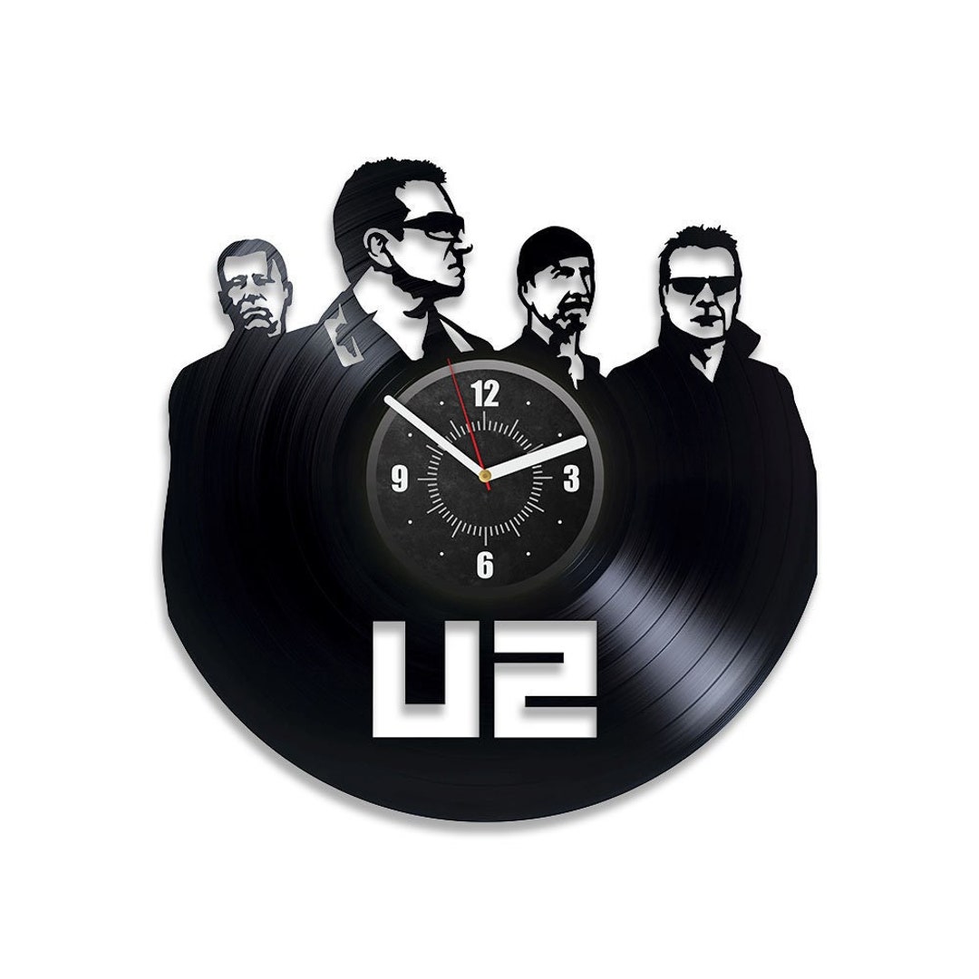U2 Vinyl Record Large Wall Clock Rock Music Decor U2 Wall Art Original