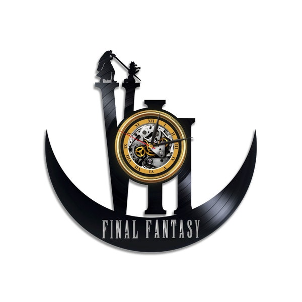 Final Fantasy Vinyl Record Grande horloge Cadeau Pour Gamer Brother Jeu Vidéo Mur Décor Art créatif Pour Salle de jeux Nouvel An Cadeau Jeu Décor