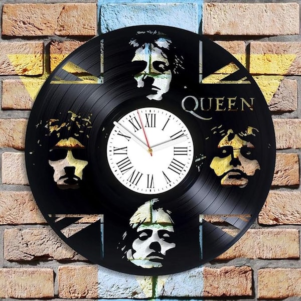 Queen Vinyl Record Clock, Music Band, Home And Office Decor, Living Room Decorating Ideas, Rock Legends, Wedding Gift For Husband
