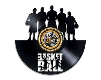 Basketball Team Vinyl Record Unique Clock Office Wall Décor for Coach Modern Art for Room Birthday Gift for Basketball Player