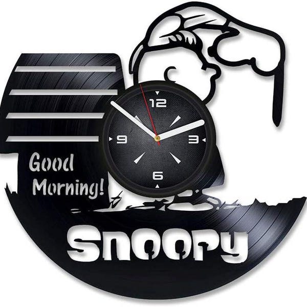 Cartoon Dog Vinyl Record Clock, Christmas Gift For Kids, Boys Playroom Decor, Nursery Decorations, Child Bedroom Wall Art, Gift For Brother