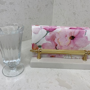 Moderner Serviettenhalter für Tisch, Marmor Tischständer, Cocktail Serviettenhalter, Marmor Küchendekor