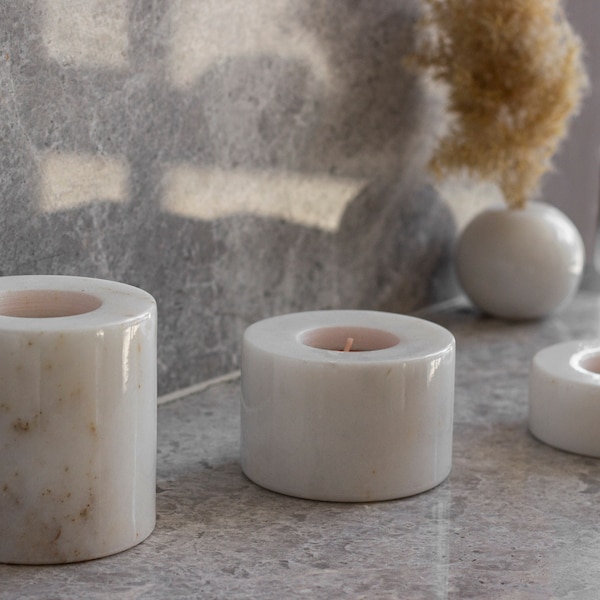 Marble Candle Holder Etsy