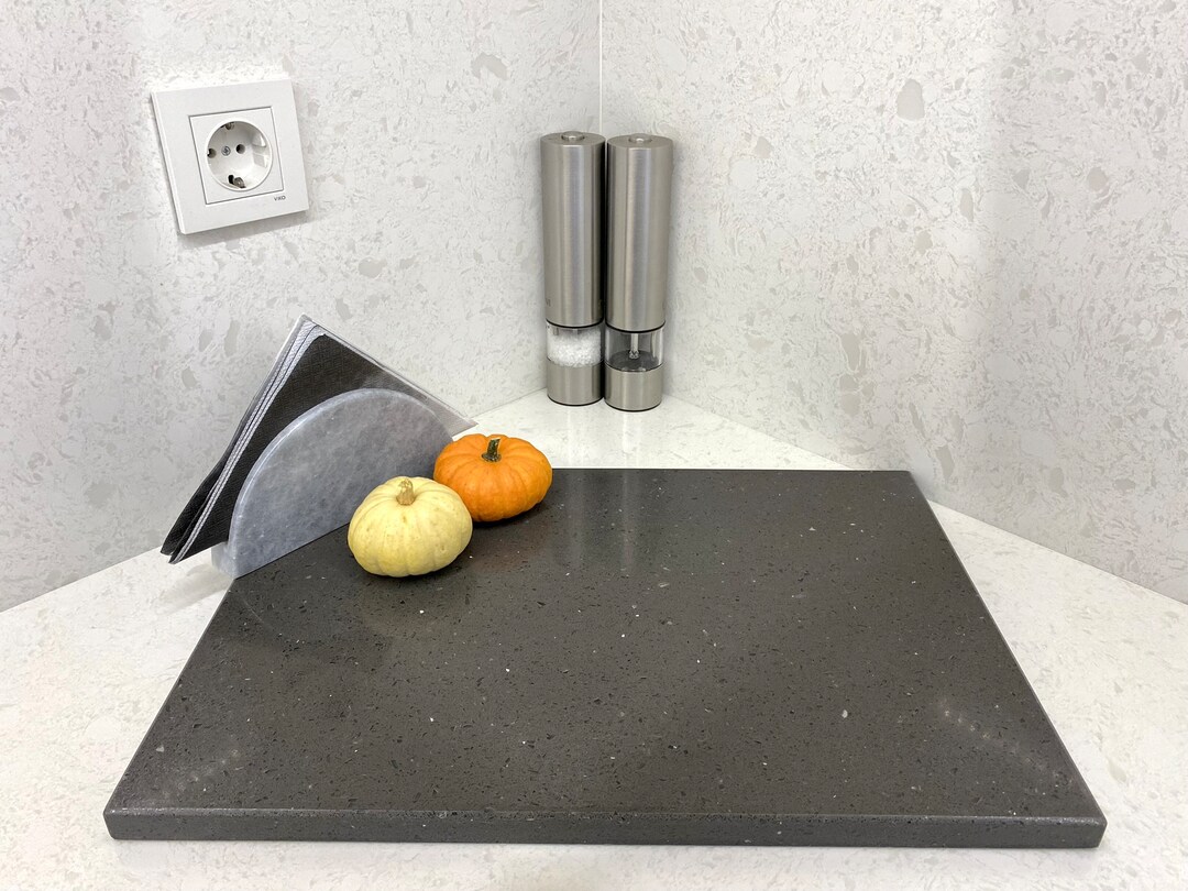 Large Quartz Cutting Board, Crystal Smoked Serving Display, Chopping