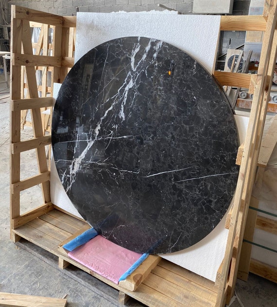 Custom Marble Table Top: Bespoke Round Dining or Coffee Table