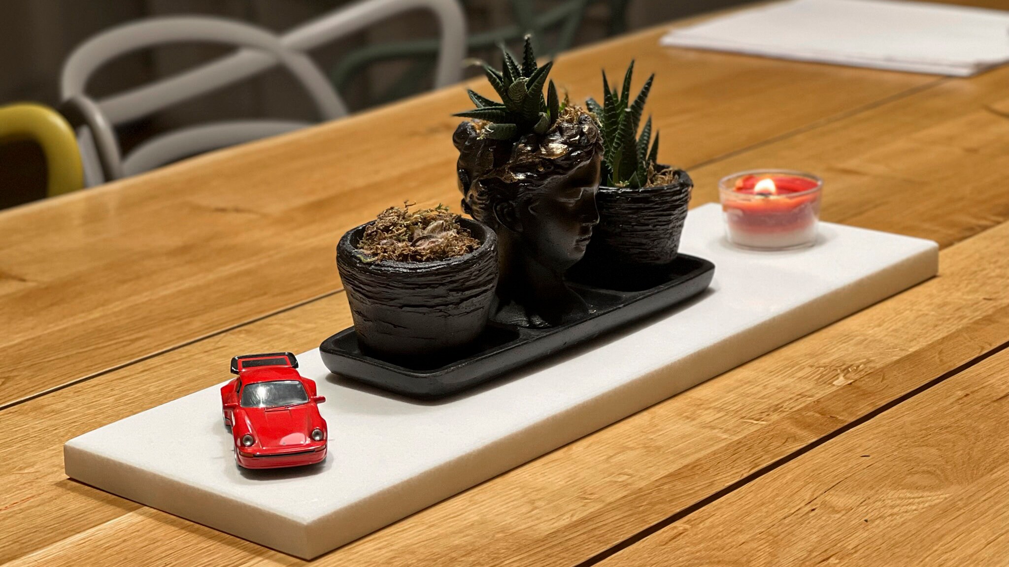 Thassos White Stone Marble Organiser, Marble Cutting Board Organizer ...