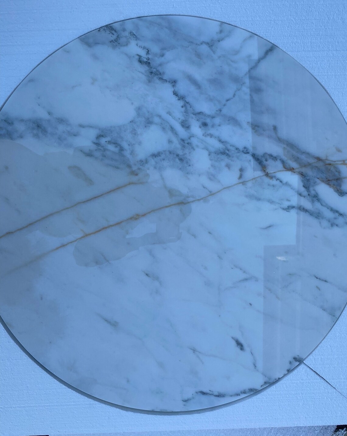 Custom Natural Marble Round Table Tops White Round Center Etsy