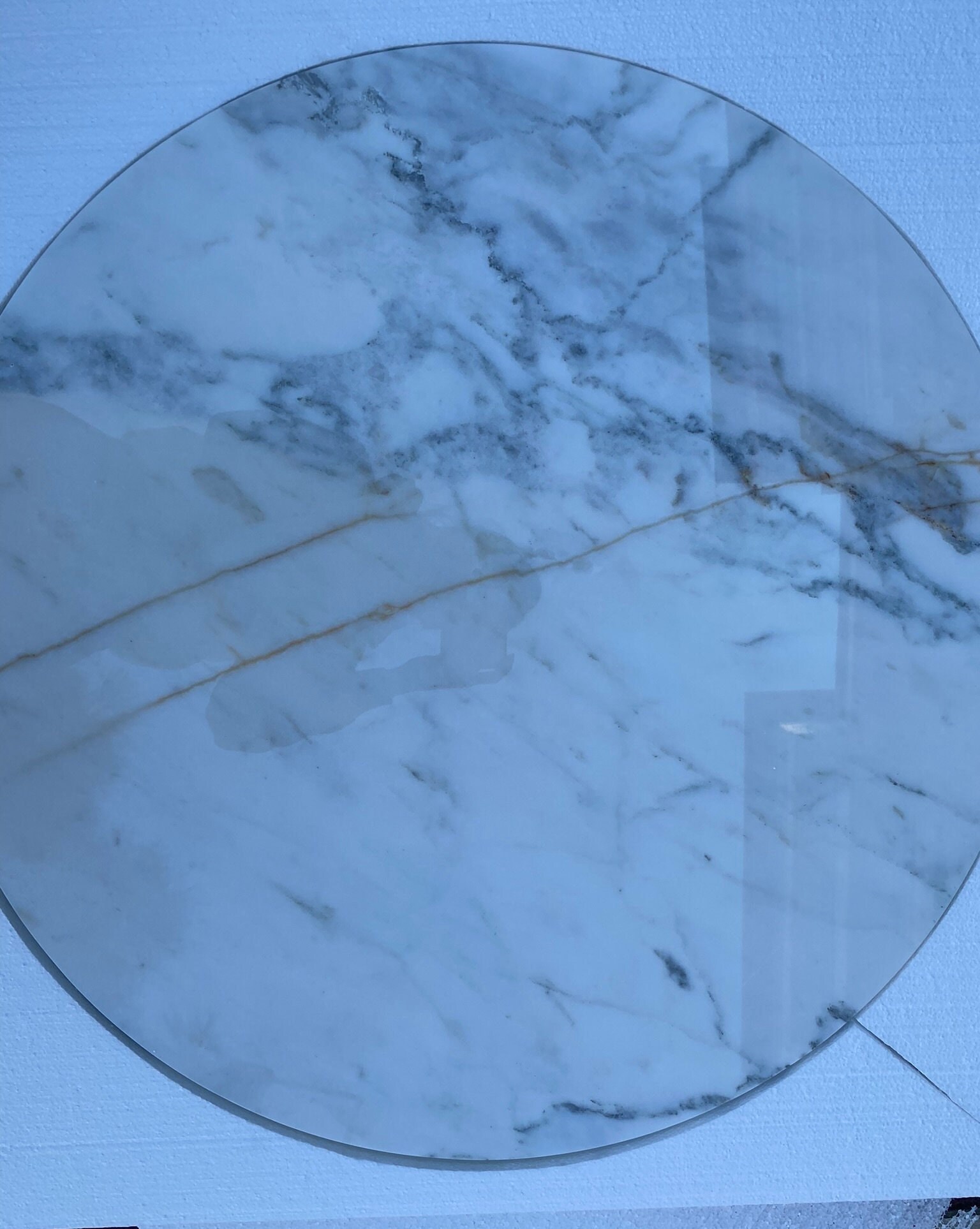 Custom Natural Marble Round Table Tops White Round Center Etsy