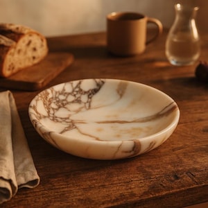 Handgefertigte Calacatta Viola Marmor Platte : Dekorative Schmuckschale