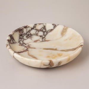Handmade Calacatta Viola Marble Plate: Decorative Jewelry Catchall Dish