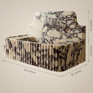 Calacatta Viola marble sink dimensions 30 x 16 inches with 10 inch backsplash