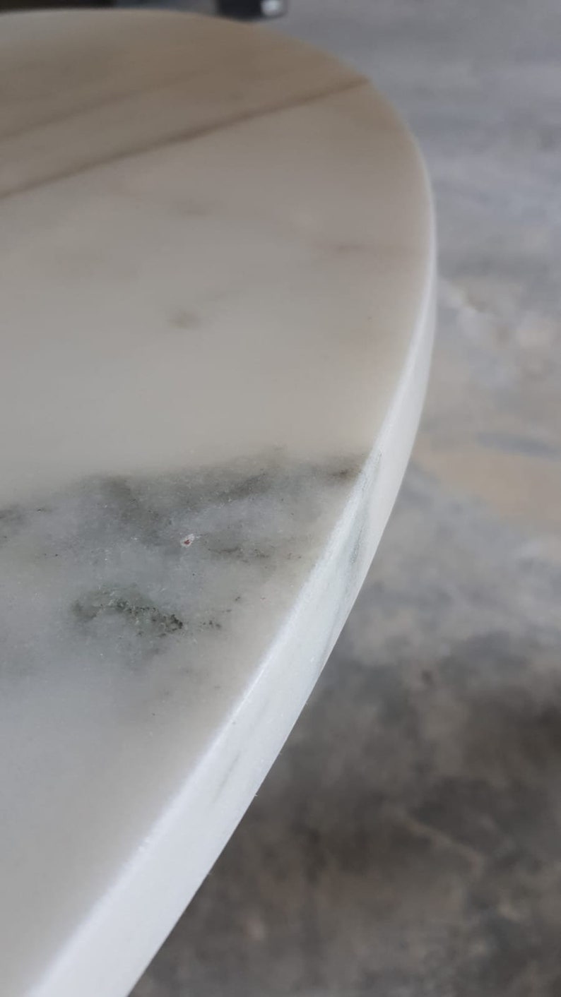 Custom Natural Marble Round Table Tops, White Round Center Table Top