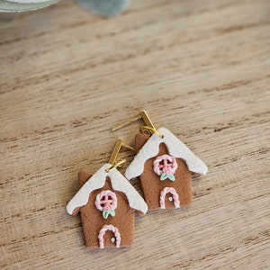 Gingerbread house earrings | Christmas earring | Gingerbread gifts