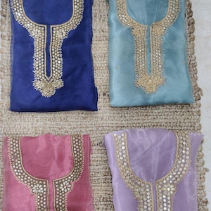 Organza Salwar Kameez: Zardozi Embroidery Punjabi Suit - Wedding Partywear