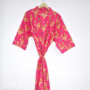 Bohemian Cotton Kimono Robe: Lightweight Organic Cotton Dressing Gown