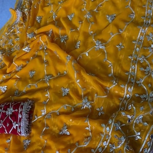 Handmade Chiffon Saree | Lightweight Soft Saree for Women | Indian Wedding Ethnic Party Wear Sari | Elegant Gift for Her | Bollywood Saree