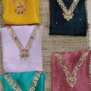 Handmade Zardozi Embroidered Organza Kurta: Indian Wedding Partywear