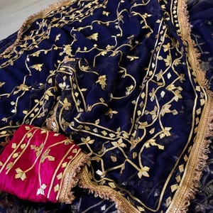 Elegant Chiffon Saree: Handcrafted Gotta Work Embellishments, Indian Wedding