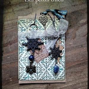 Duo collier avec Lapis-lazuli et porte clé assorti en micro macramé