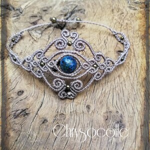 Boho Mikro-Makramee-Armband mit Chrysokoll