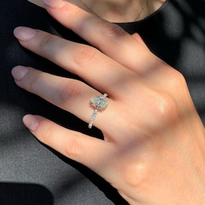 1.00CT To 2.00CT Oval Cut Lab Grown Diamond Hidden Halo Pave Setting Engagement Ring - IGI CERTIFIED Diamond - Promise Bridal Proposal Ring