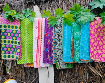 Wholesale Lot Indian Vintage Cotton Kantha Quilt Reversible Bedspread Bedding Bohemian Assorted Multicolor Blanket Throw 85X55 Inch