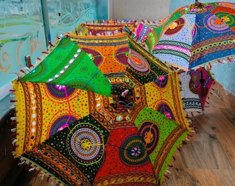 Wholesale Lot Indian Decorative Umbrellas for Wedding Mehandi Party Decor Women Sun Protection Parasols Diwali Christmas Garden Umbrellas