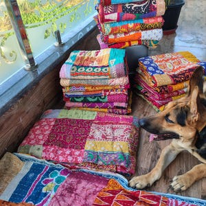 Wholesale Lot Of Indian Vintage Throw Patchwork kantha Quilt Handmade Cotton Bedspread Reversible Assorted Multicolor Blanket 85X55 Inch image 10