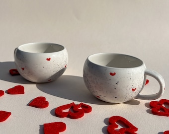Tasse à expresso en céramique : tasse Macchiato avec coeurs